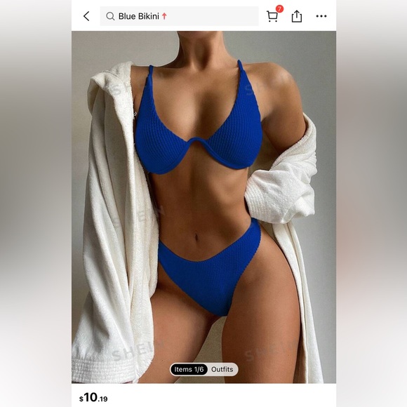 SHEIN Swim Basics Solid Underwire Bikini Swimsuit - Picture 3 of 6